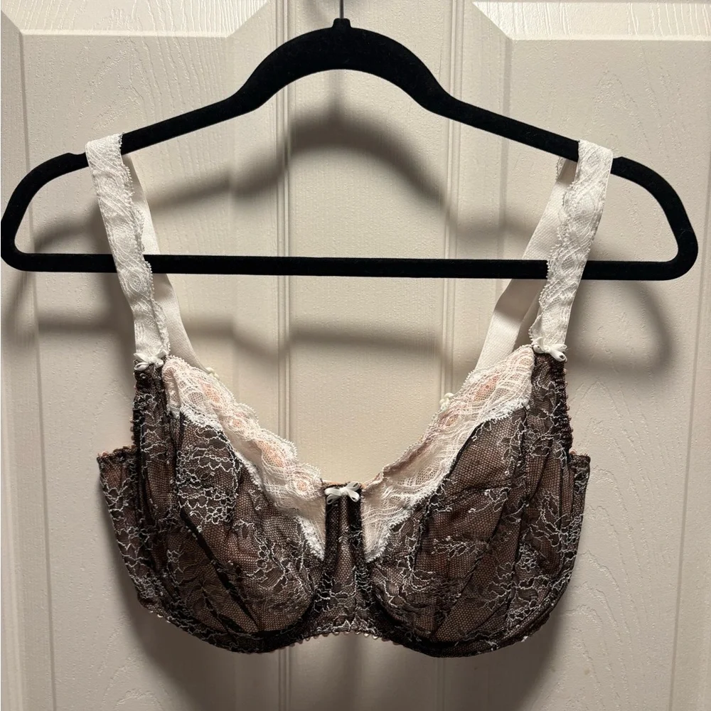 Prima Donna | Crystal Black Cream Lace Full Cup‎ Bra Sz 36F 016-2911